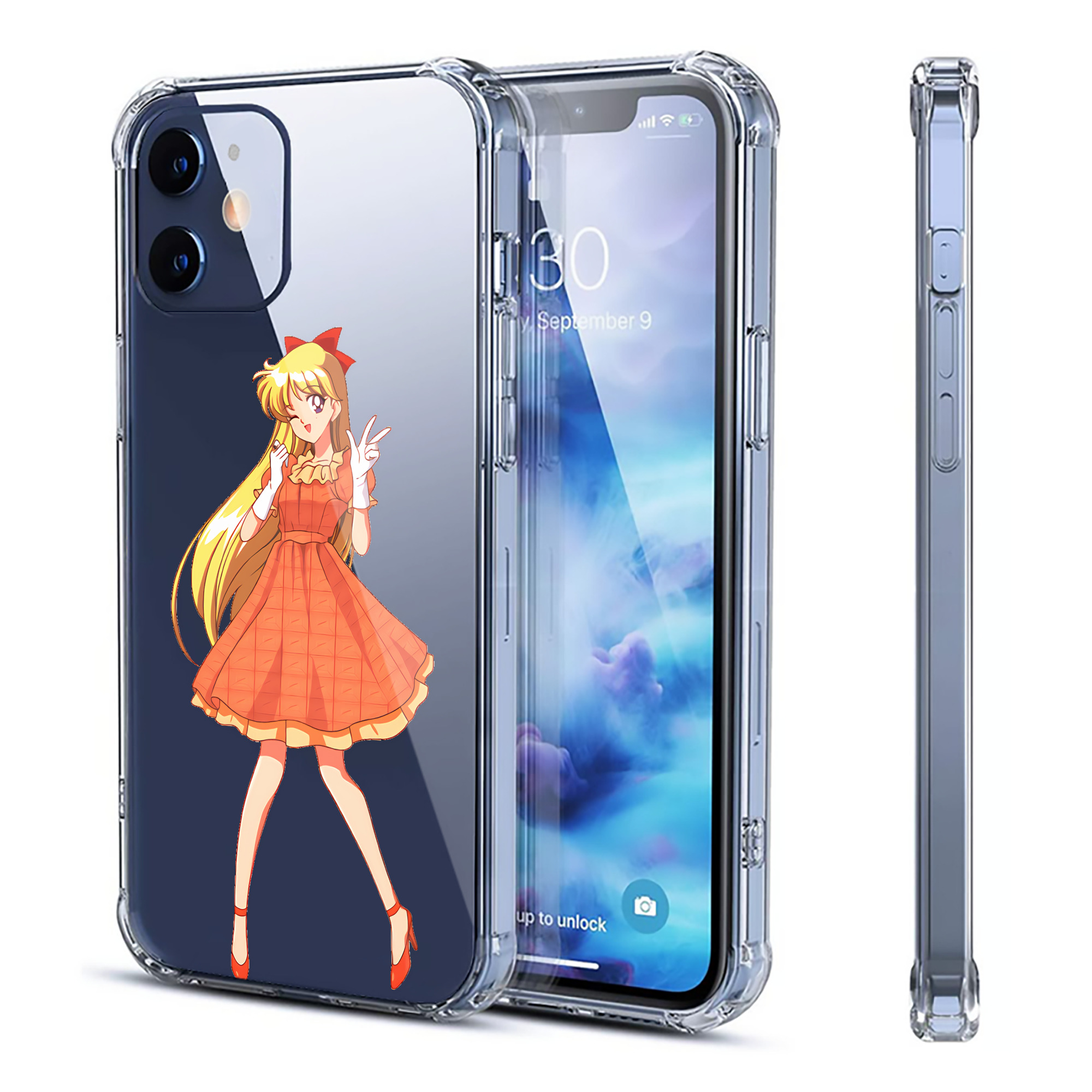 （画像用） 美少女戦士セーラームーン 愛野 美奈子 あいの みなこ Sailor Moon Aino Minako 【iPhone 12シリーズ対応】透明スマホケース（クリアソフトケース）